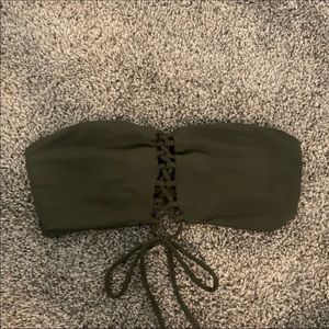 Olive Green Strange Bikinis Top